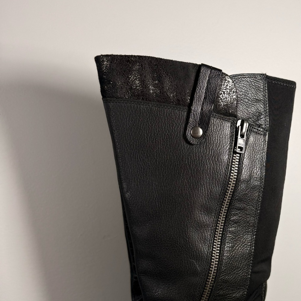 Earth Origin Black Leather Tall Women's Boots Size 10W - Picture 5 of 15